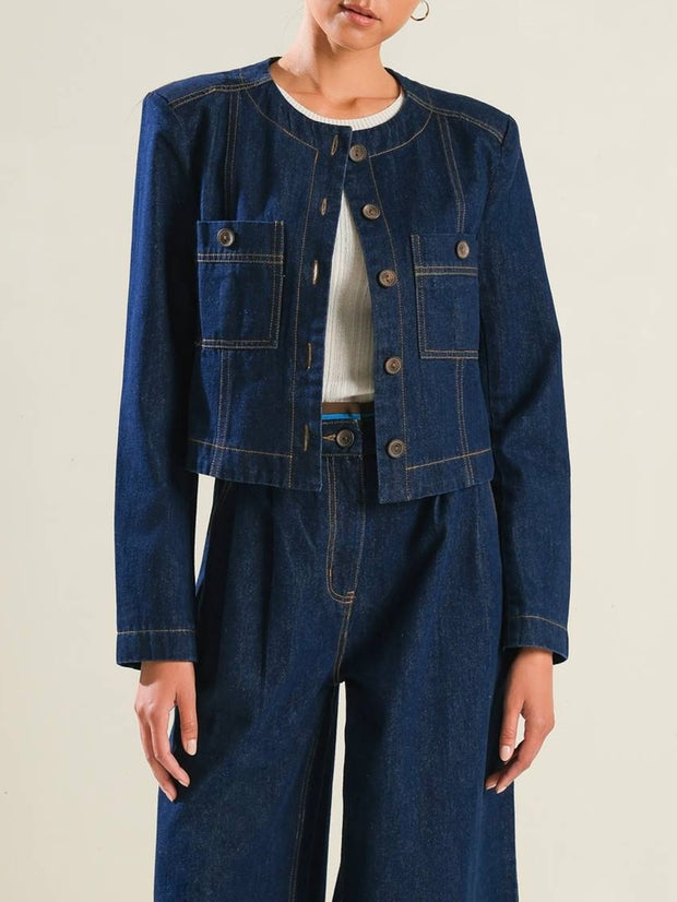 Belen Denim Jacket & Pant Set