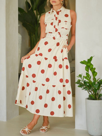 Catalina Polka Dot Midi Dress FS