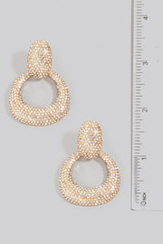 Gold Pave Hoop Door Knocker Earrings