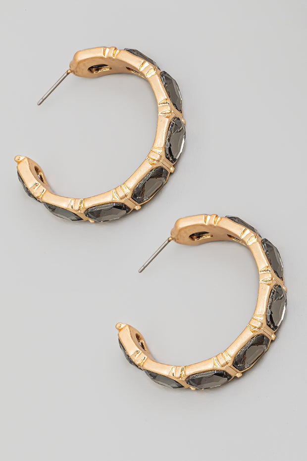 Rhinestone Hoop Earrings