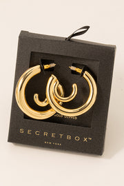 Gold Dipped Swirled Tube Hoop Earrings