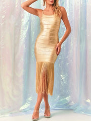 Anne Bandage Gold Dress