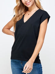 Regina V-Neck Black Top FS