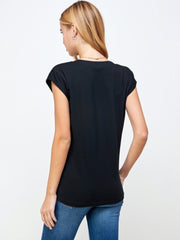 Regina V-Neck Black Top FS