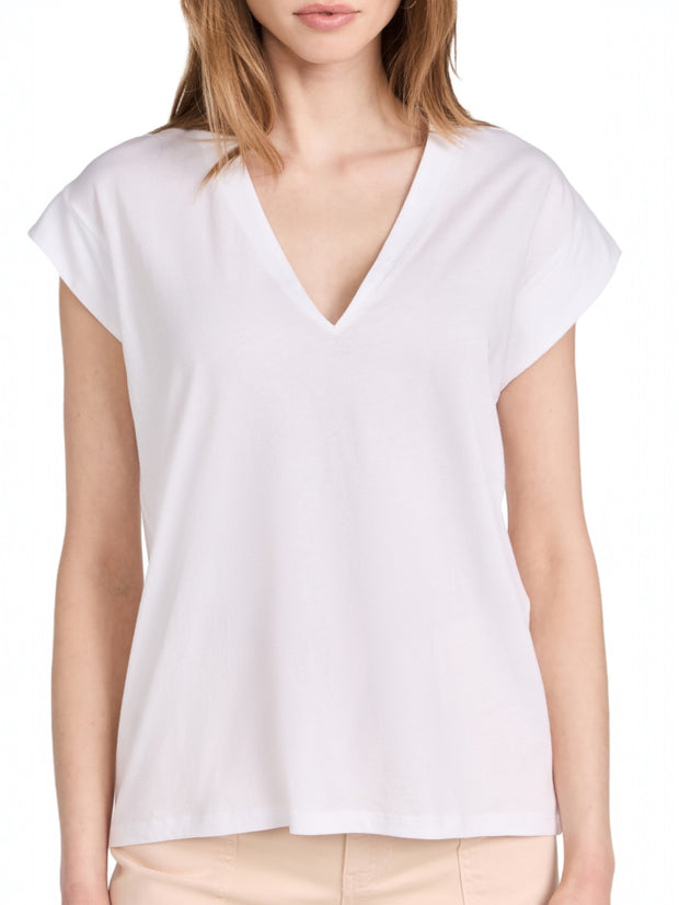 Regina V-Neck White Top FS