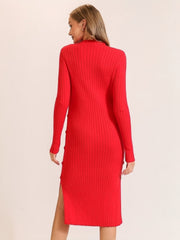 Kamile Knit Midi Red Dress