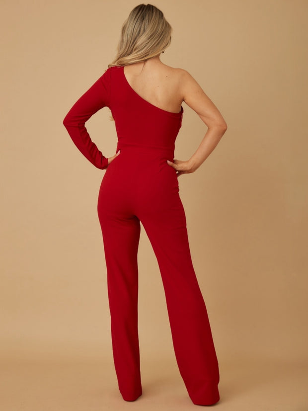 Adriana Button One Shoulder Jumpsuit