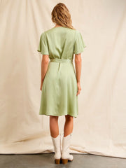 Ingrid Woven Sage Dress