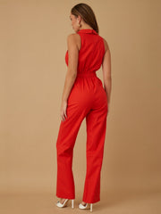 Karime Tuxedo Halter Jumpsuit