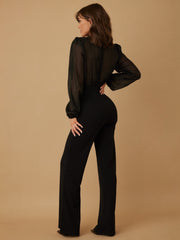 Esthela Rhinestones Black Jumpsuit