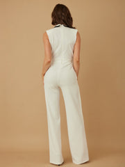 Aria Layered White Jumpsuit