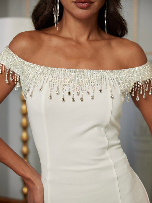 Magaly Off Shoulder Jewel Dress