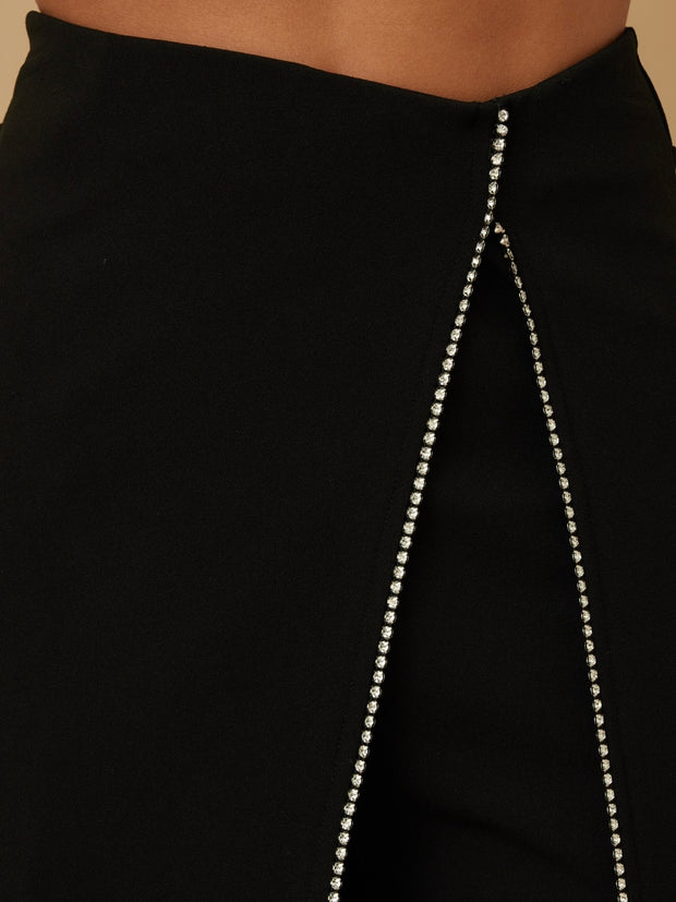 Black Rhinestone Layer Bottoms